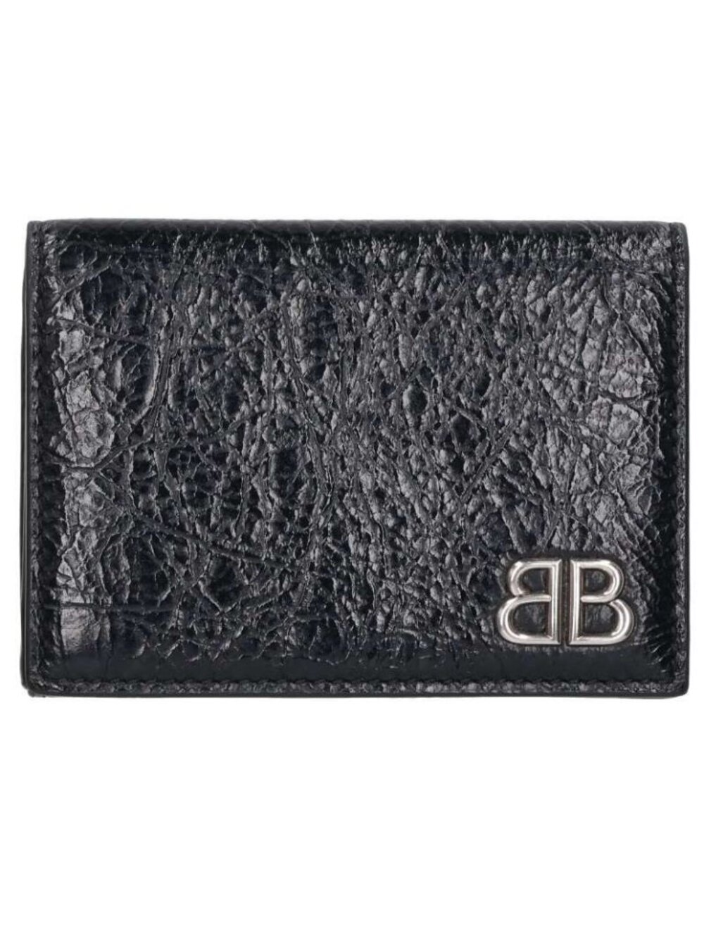 Balenciaga BB Logo Leather Compact Trifold Wallet
